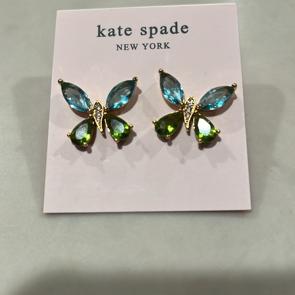 kate spade Gold Tone Butterfly Stud Earrings/NWOT - Picture 6 of 8